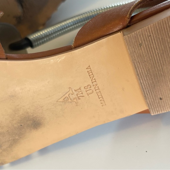 Pilcro Anthropologie Woven Leather Huarache Sandals - Tan & Ivory - Size 7M - Picture 6 of 10